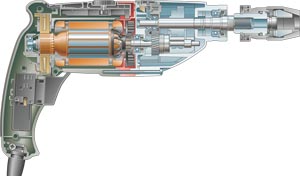 Дрель: разрез